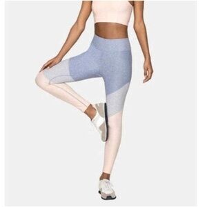 Outdoor Voices | NWT Lake / Rose Quartz / Dove Dipped Warmup Leggings L MSRP $95